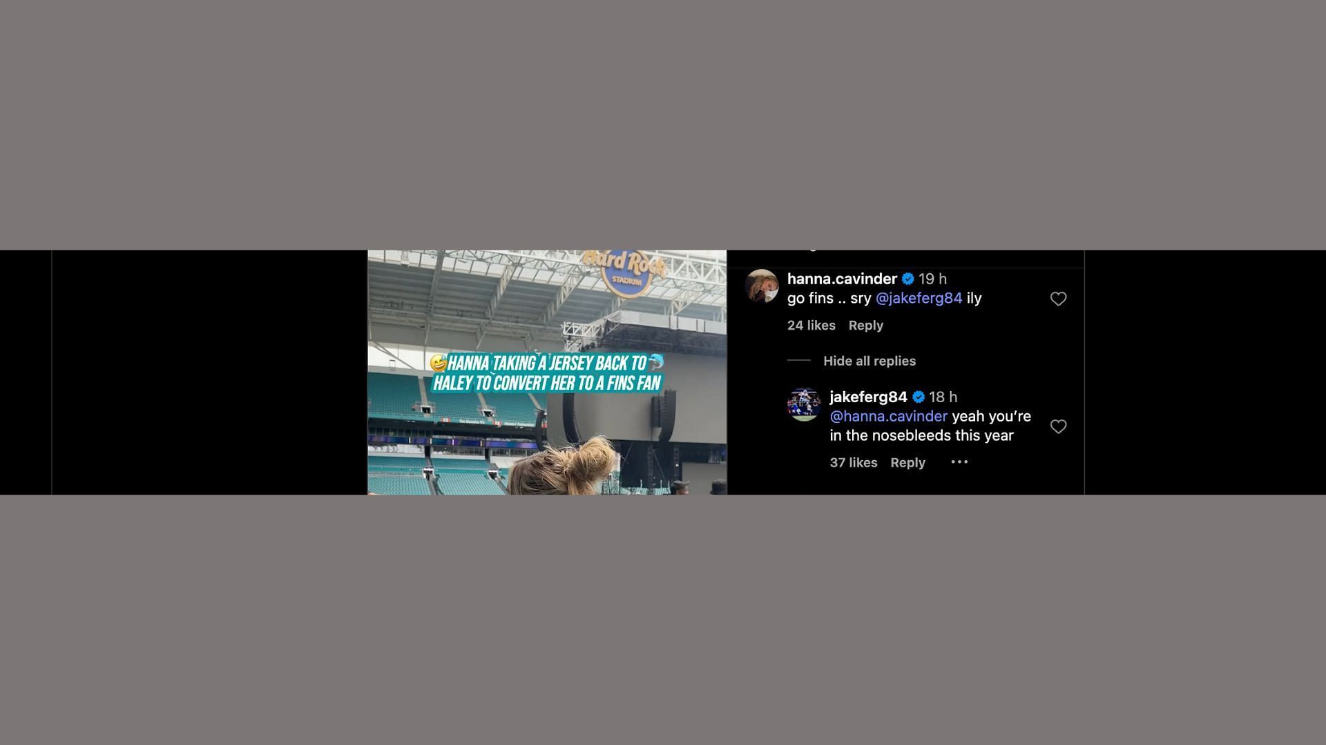 Jake Ferguson's comment on IG post